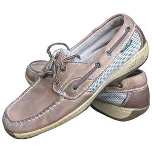 Eastland Solstice Boat Shoe Oxfords Women Size 6M Tan Leather Mesh VTG Topsiders